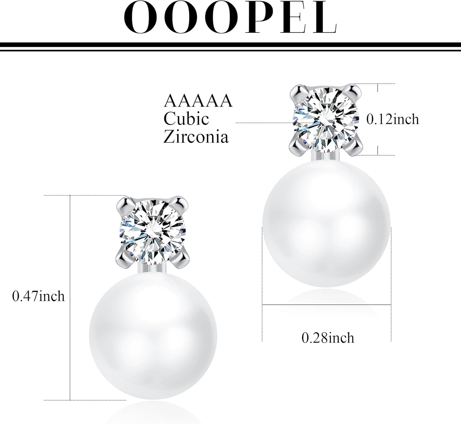 OOOPEL Pearl Earrings for Women Freshwater Pearl Dangle Earrings Sterling Silver Elegant Pearl Stud 14K Gold Plated Handpicked Freshwater Cultured Pearl Earrings Wedding Gifts for Women