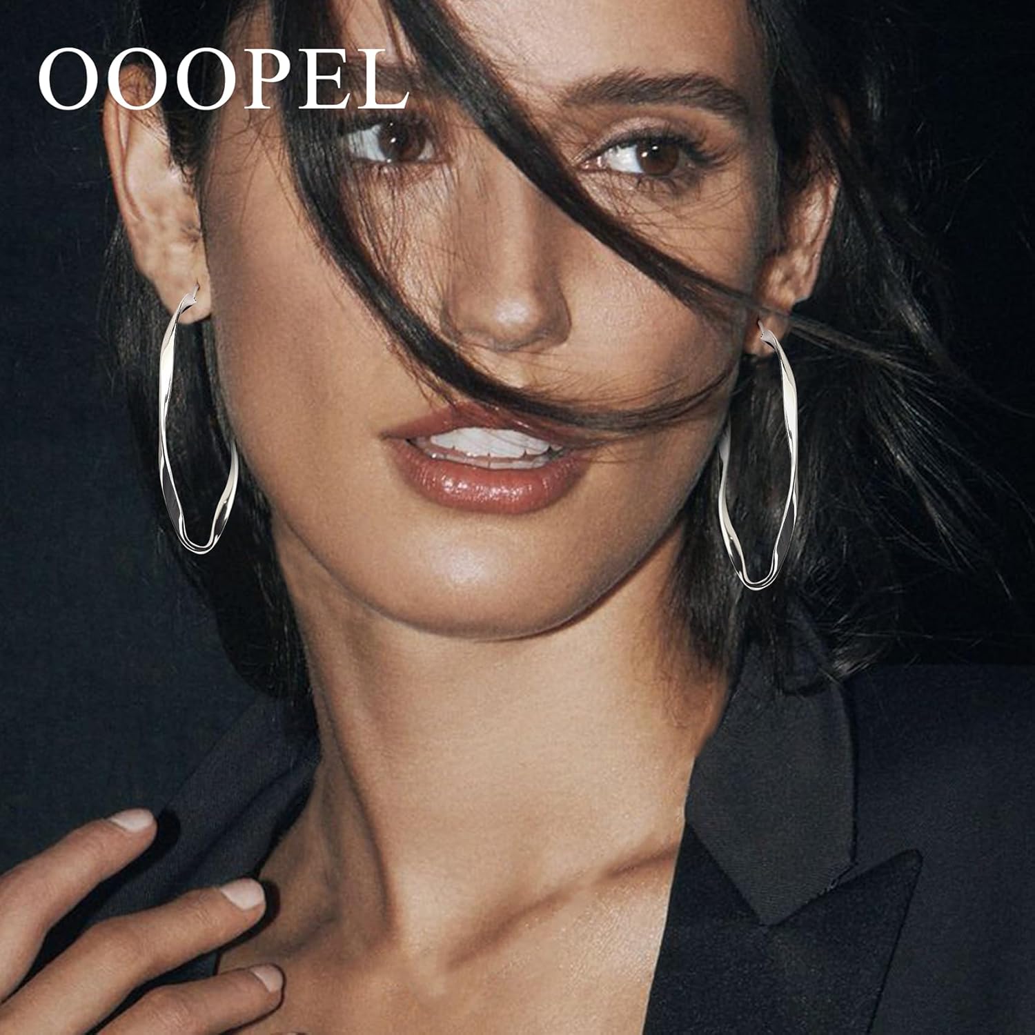 OOOPEL Gold Hoops Earrings for Women, Big 925 Sterling Silver Hoop Earrings Lightweight Hypoallergenic Sterling Silver Hoop Earrings for Women 30MM 40MM 50MM 60MM
