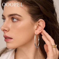 OOOPEL Gold Hoops Earrings for Women, Big 925 Sterling Silver Hoop Earrings Lightweight Hypoallergenic Sterling Silver Hoop Earrings for Women 30MM 40MM 50MM 60MM
