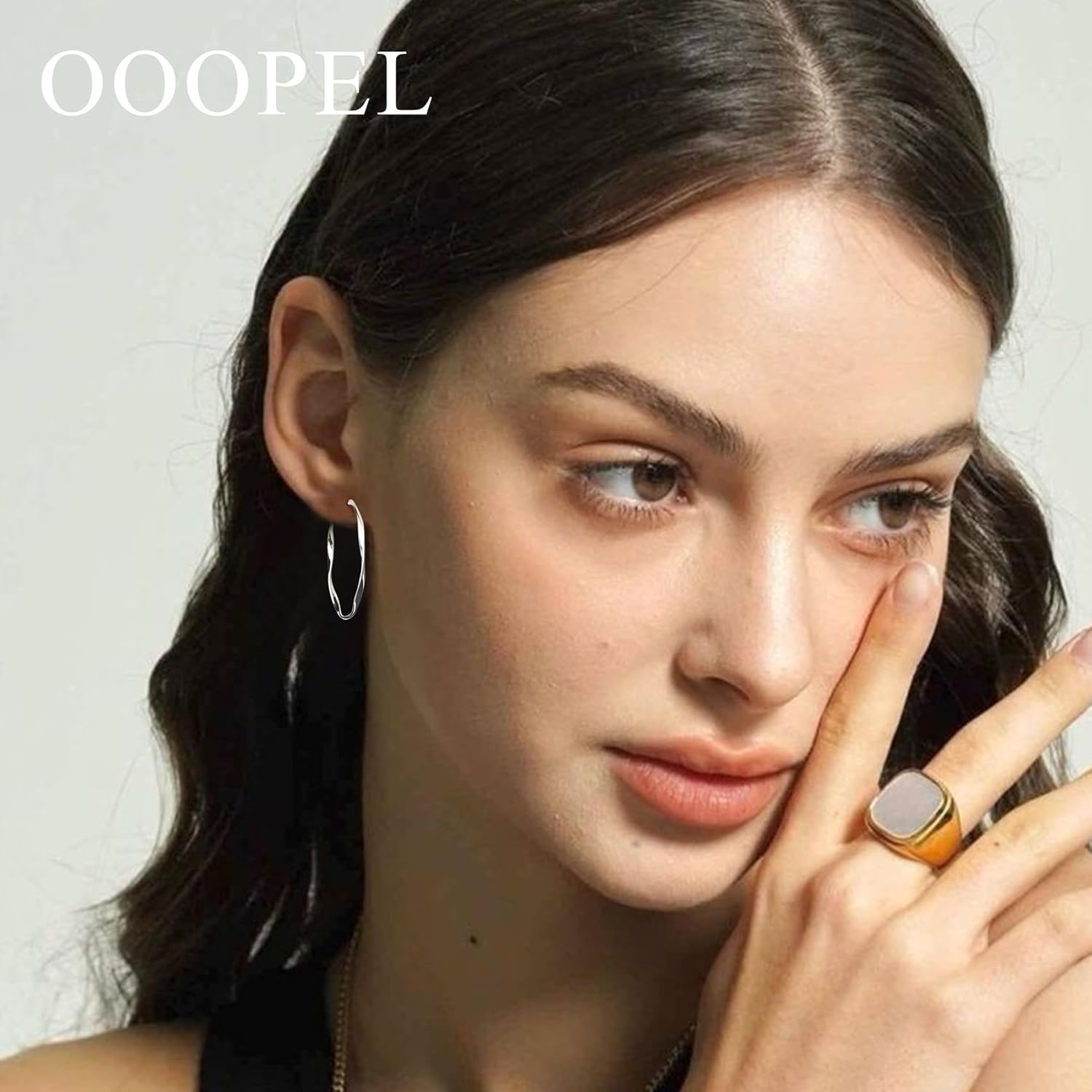 OOOPEL Gold Hoops Earrings for Women, Big 925 Sterling Silver Hoop Earrings Lightweight Hypoallergenic Sterling Silver Hoop Earrings for Women 30MM 40MM 50MM 60MM