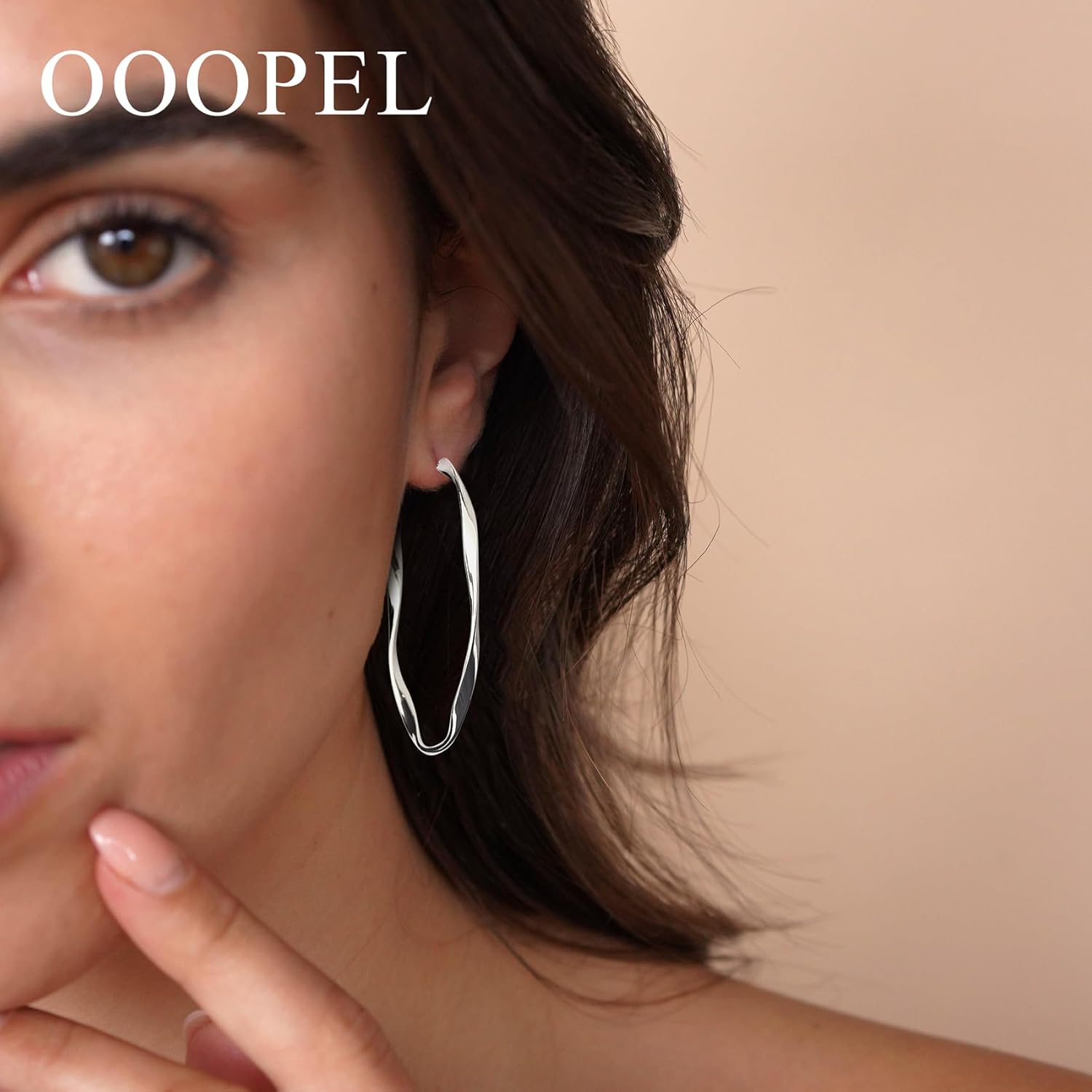 OOOPEL Gold Hoops Earrings for Women, Big 925 Sterling Silver Hoop Earrings Lightweight Hypoallergenic Sterling Silver Hoop Earrings for Women 30MM 40MM 50MM 60MM
