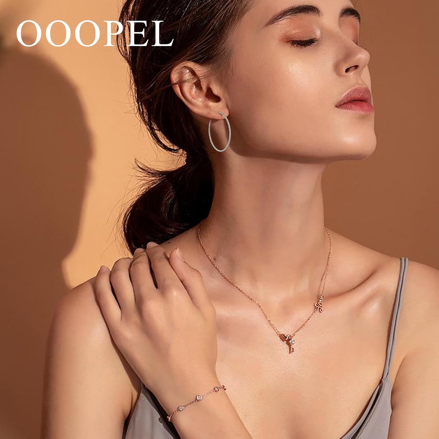 OOOPEL Gold Hoops Earrings for Women, 14k Real Gold Plated Big Earring Hoops Lightweight Earrings Hypoallergenic Large Sterling Silver Hoop Earring for Women 30MM 40MM 50MM 60MM