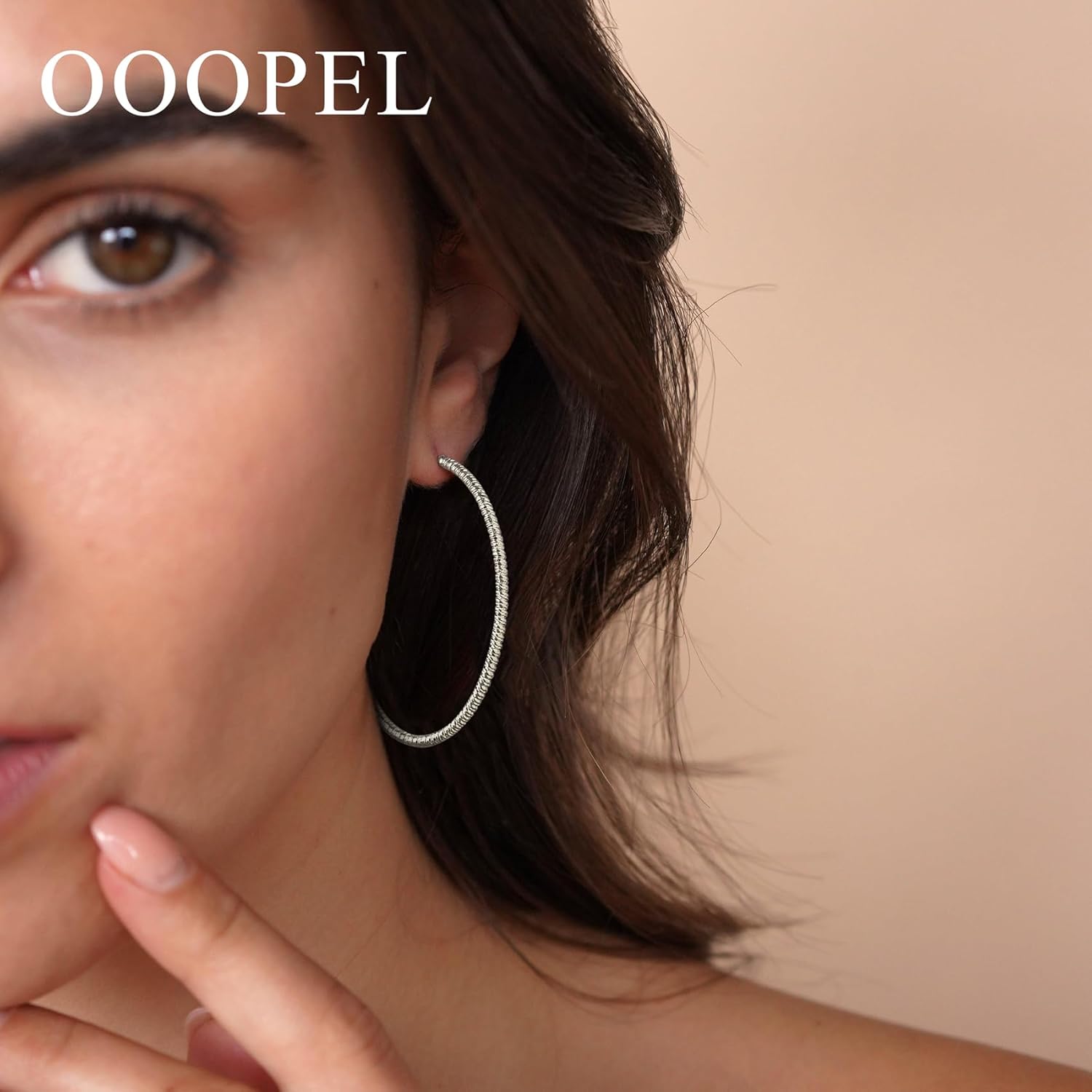 OOOPEL Gold Hoops Earrings for Women, 14k Real Gold Plated Big Earring Hoops Lightweight Earrings Hypoallergenic Large Sterling Silver Hoop Earring for Women 30MM 40MM 50MM 60MM