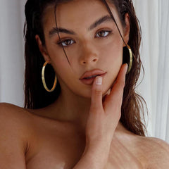 OOOPEL Sterling Silver Hoop Earrings for Women Gold Silver Large Hoops with Zirconia and Heart Engraving Hypoallergenic 4mm Wide Big Hoop Earrings for Women (30/40/50/60mm)
