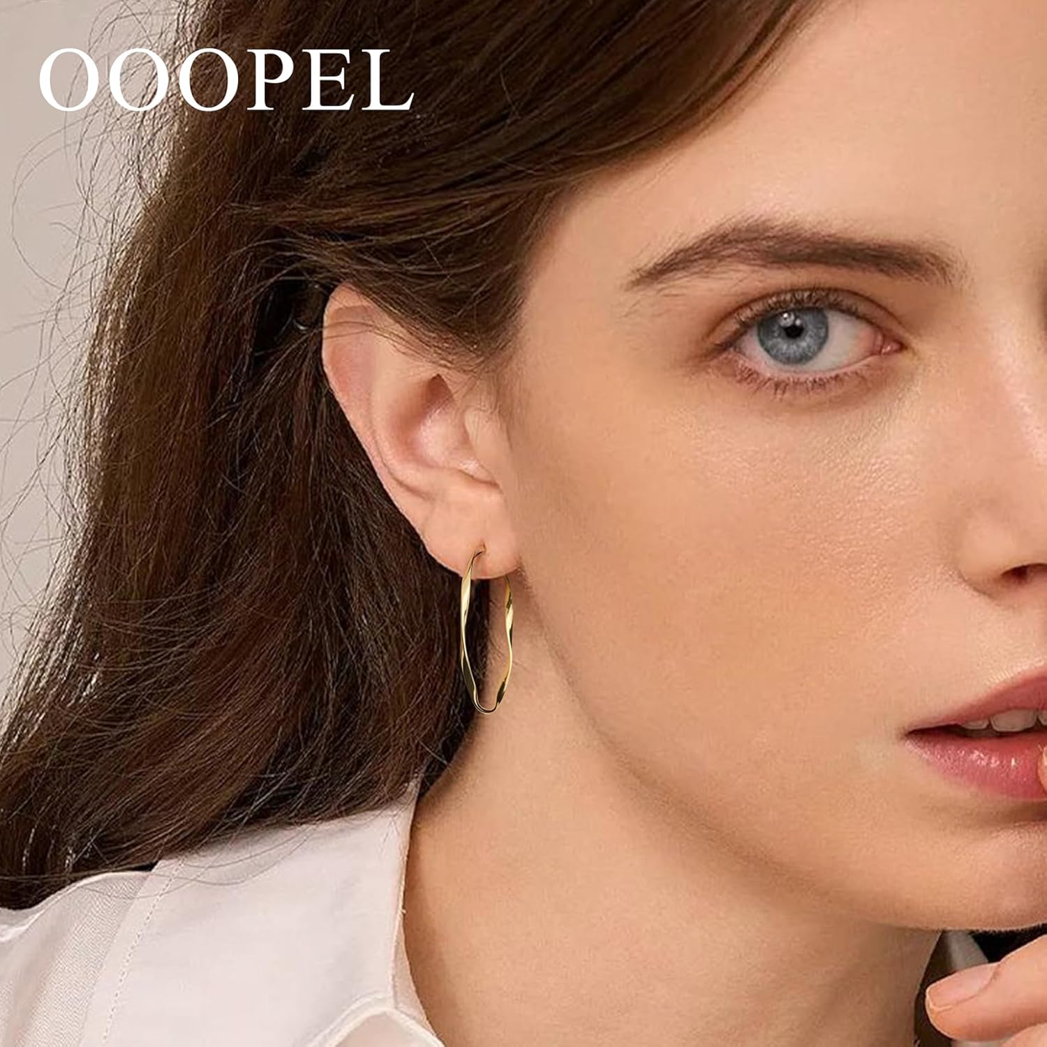 OOOPEL Gold Hoops Earrings for Women, Big 925 Sterling Silver Hoop Earrings Lightweight Hypoallergenic Sterling Silver Hoop Earrings for Women 30MM 40MM 50MM 60MM
