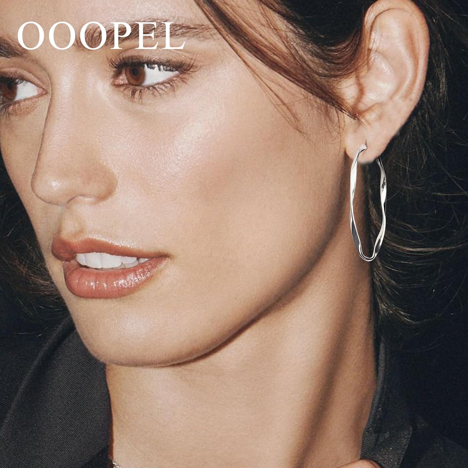 OOOPEL Gold Hoops Earrings for Women, Big 925 Sterling Silver Hoop Earrings Lightweight Hypoallergenic Sterling Silver Hoop Earrings for Women 30MM 40MM 50MM 60MM